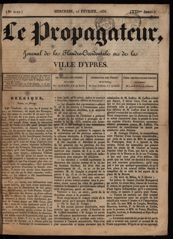 Le Propagateur (1818-1871) 1838-02-21