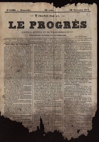 Le Progrès (1841-1914) 1874-11-29