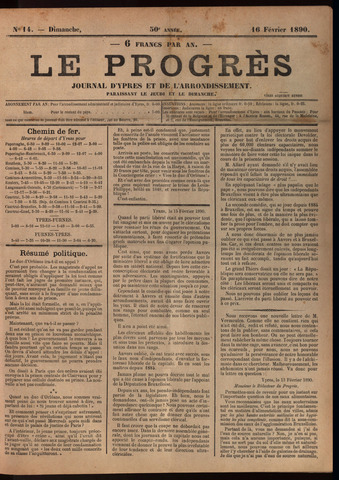 Le Progrès (1841-1914) 1890-02-16