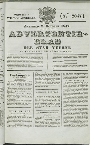 Het Advertentieblad (1825-1914) 1847-10-02