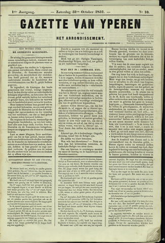 Gazette van Yperen (1857-1862) 1857-10-31