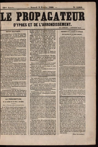 Le Propagateur (1818-1871) 1866-02-03