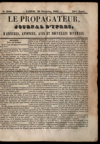 Le Propagateur (1818-1871) 1841-11-20