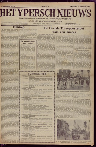 Het Ypersch nieuws (1929-1971) 1958-08-02