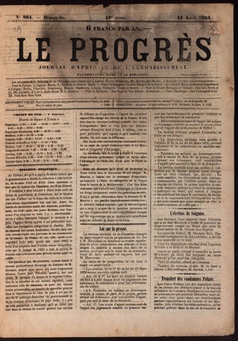 Le Progrès (1841-1914) 1883-04-15