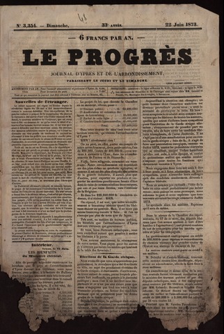 Le Progrès (1841-1914) 1873-06-22