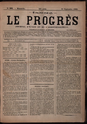 Le Progrès (1841-1914) 1881-09-11