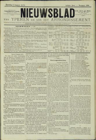 Nieuwsblad van Yperen en van het Arrondissement (1872 - 1912) 1873-08-02