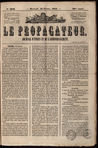 Le Propagateur (1818-1871) 1843-02-22