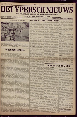 Het Ypersch nieuws (1929-1971) 1951-07-07