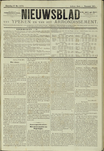 Nieuwsblad van Yperen en van het Arrondissement (1872-1912) 1873-05-17