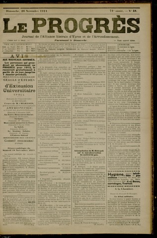 Le Progrès (1841-1914) 1911-11-26