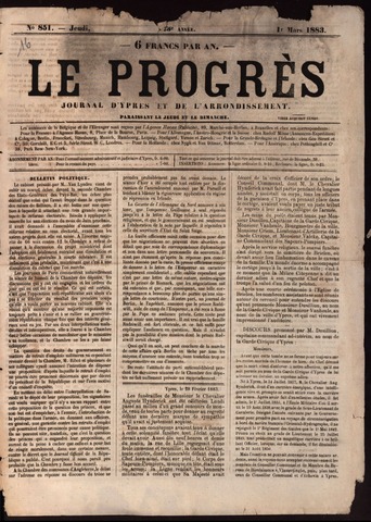 Le Progrès (1841-1914) 1883-03-01