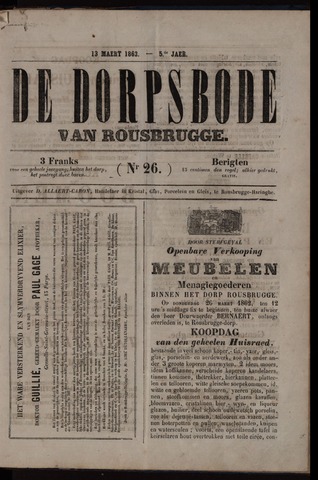 De Dorpsbode van Rousbrugge (1856-1857 en 1860-1862) 1862-03-13