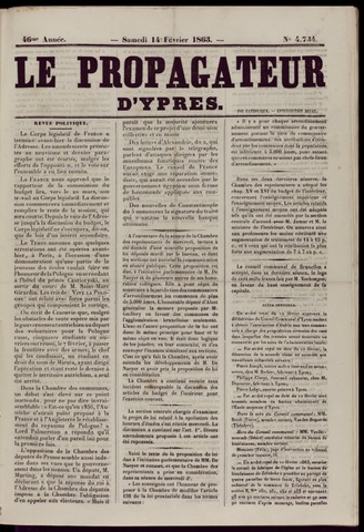 Le Propagateur (1818-1871) 1863-02-14