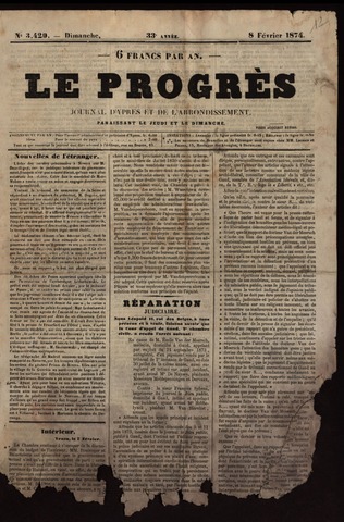 Le Progrès (1841-1914) 1874-02-08