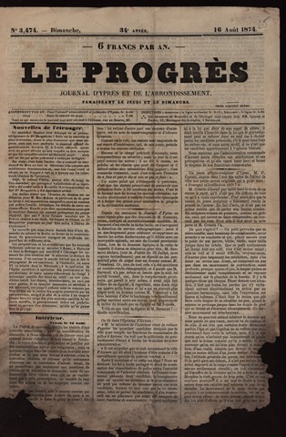 Le Progrès (1841-1914) 1874-08-16