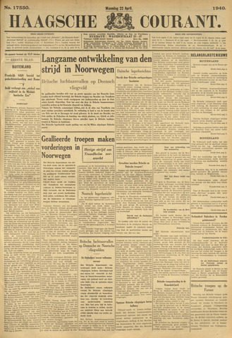 Haagsche Courant 1940-04-22