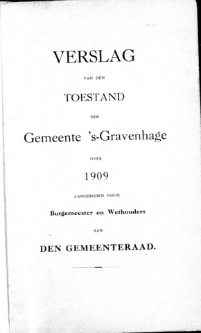 Jaarverslagen gemeente Den Haag 1909-01-01
