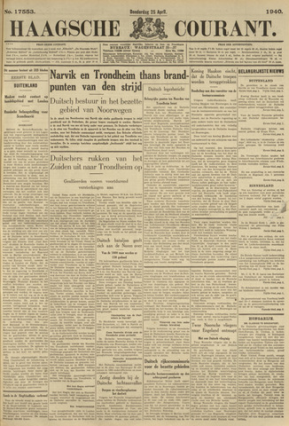Haagse Courant 1940-04-25