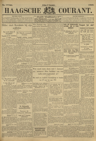 Haagsche Courant 1940-12-27