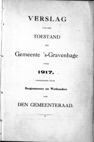 Jaarverslagen gemeente Den Haag 1917-01-01