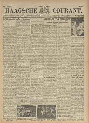 Haagsche Courant 1944-02-14