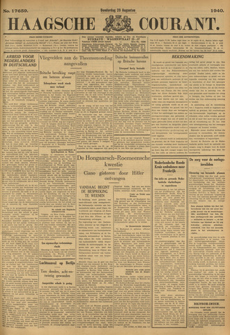 Haagse Courant 1940-08-29