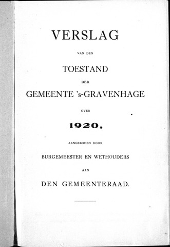 Jaarverslagen gemeente Den Haag 1920-01-01