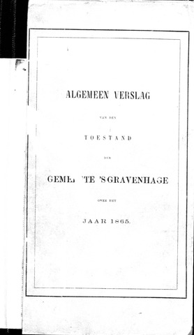 Jaarverslagen gemeente Den Haag 1865-01-01
