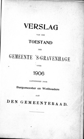 Jaarverslagen gemeente Den Haag 1906-01-01