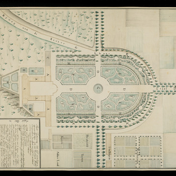 Projecttekening voor een lusttuin voor slot Oraniënstein, 1783