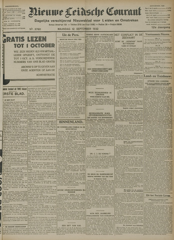 Nieuwe Leidsche Courant 1932-09-12