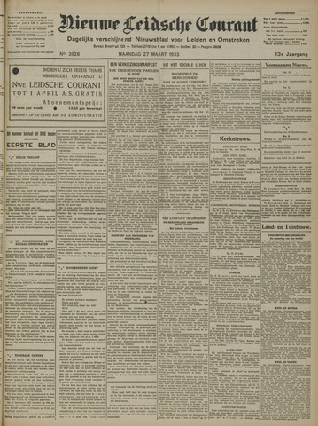 Nieuwe Leidsche Courant 1933-03-27