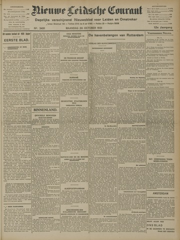 Nieuwe Leidsche Courant 1931-10-26