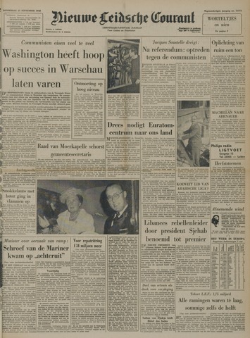 Nieuwe Leidsche Courant 1958-09-25