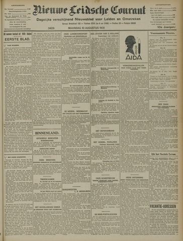 Nieuwe Leidsche Courant 1931-08-10