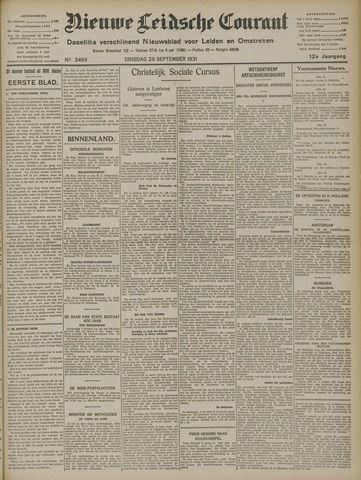 Nieuwe Leidsche Courant 1931-09-29