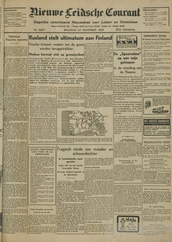 Nieuwe Leidsche Courant 1939-11-27