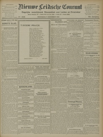Nieuwe Leidsche Courant 1931-11-11