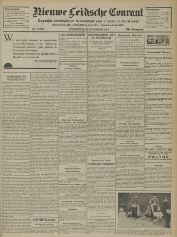 Nieuwe Leidsche Courant 1934-11-29