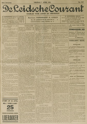 Leidsche Courant 1933-04-07
