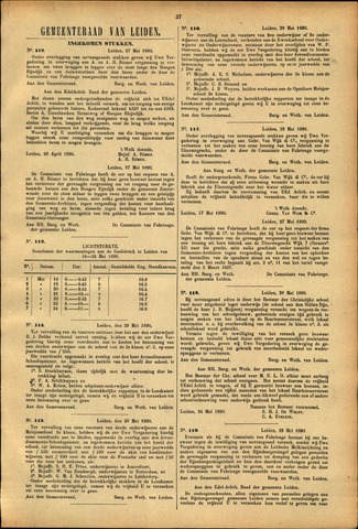 Handelingen van de Raad 1890-05-27