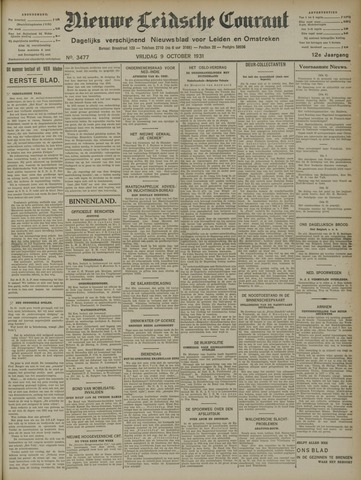 Nieuwe Leidsche Courant 1931-10-09