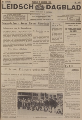 Leidsch Dagblad 1939-08-07