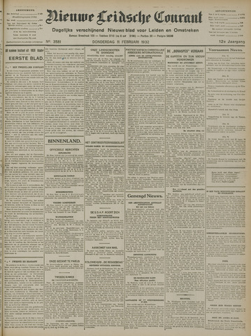 Nieuwe Leidsche Courant 1932-02-11