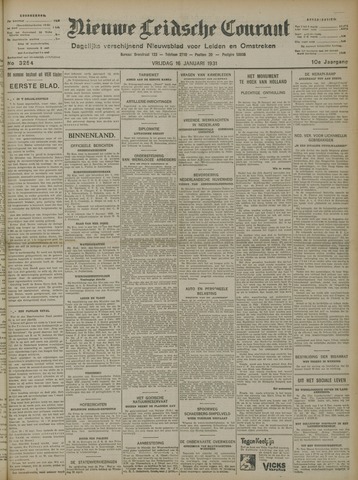 Nieuwe Leidsche Courant 1931-01-16