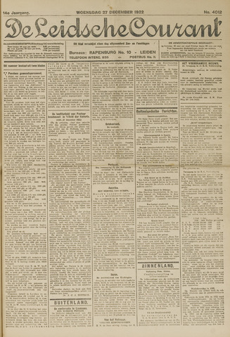 Leidsche Courant 1922-12-27