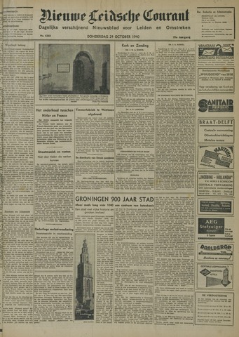 Nieuwe Leidsche Courant 1940-10-24