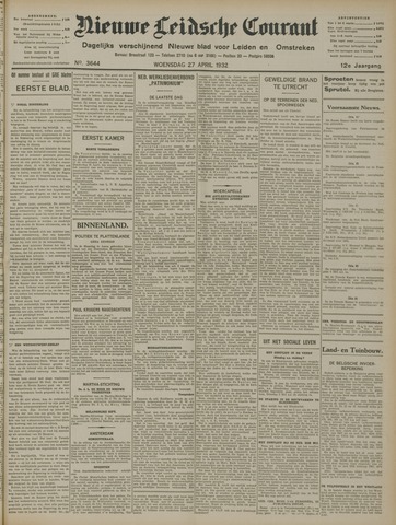 Nieuwe Leidsche Courant 1932-04-27